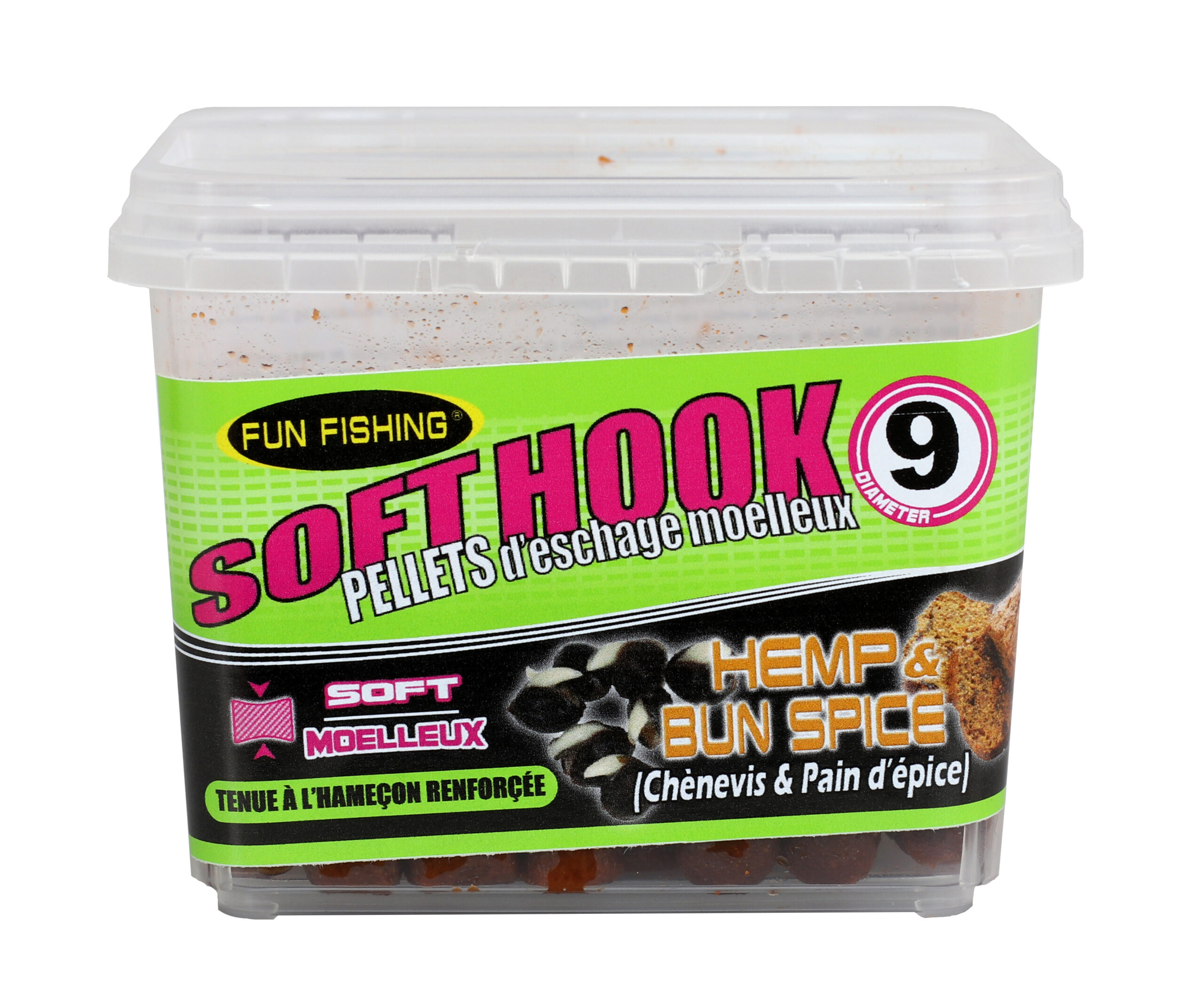 Soft hook pellets 9 mm – Hemp and Bunspice – Hengelsport De Poemper